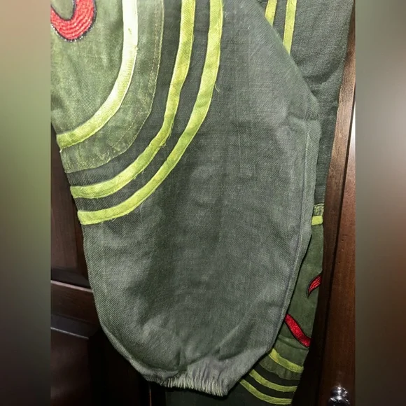 100% Cotton Boho Green Namaste Pants - Picture 5 of 11